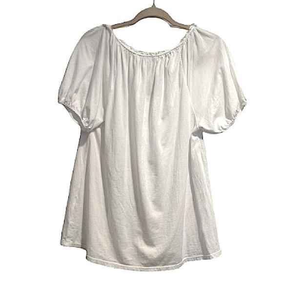Michael Stars Short Sleeve Tie Front Top in White, Size S - Picture 2 of 6